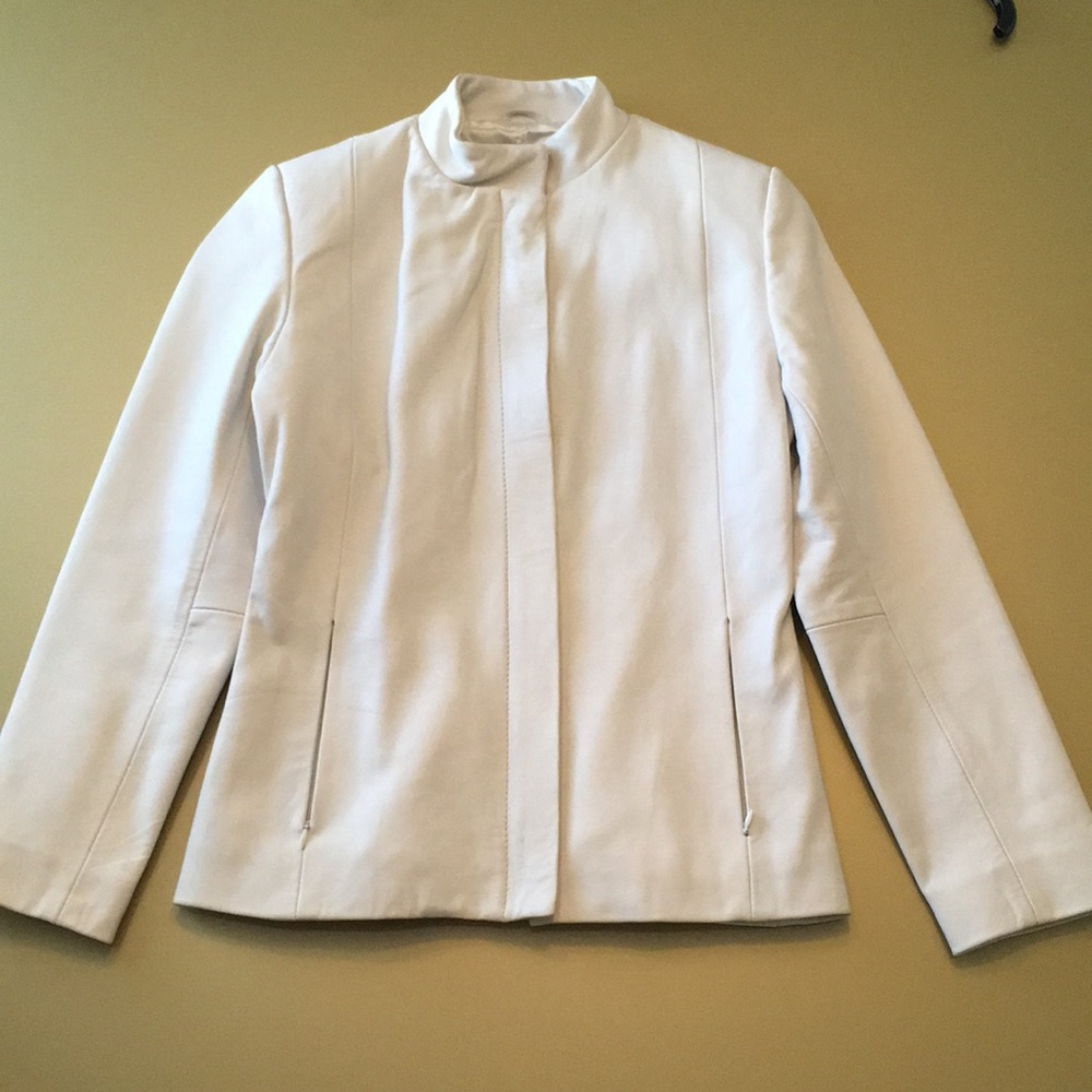 Heeli Exclusive Collection White Leather Jacket.